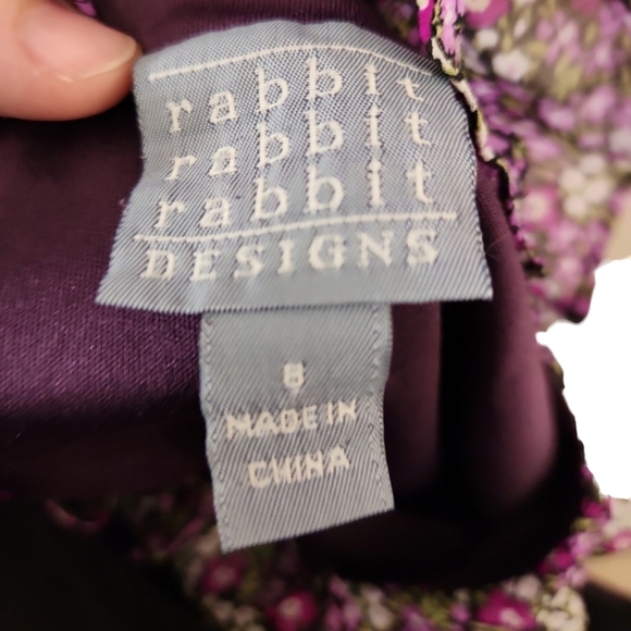 Rabbit Rabbit Rabbit Purple Floral Flitter Dress - Picture 3 of 10